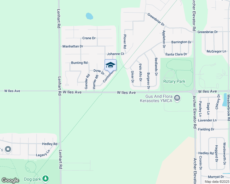 map of restaurants, bars, coffee shops, grocery stores, and more near W Iles Ave in Springfield
