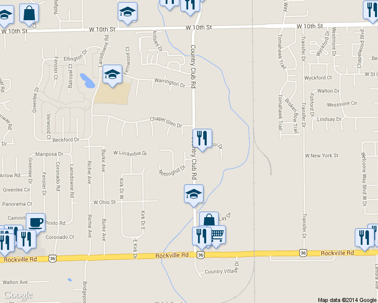 map of restaurants, bars, coffee shops, grocery stores, and more near 361 Meganwood Ct in Indianapolis