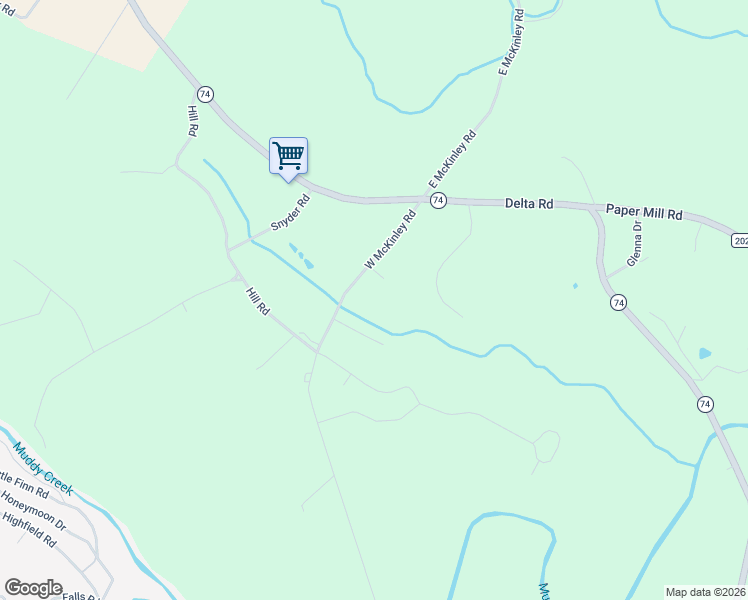 map of restaurants, bars, coffee shops, grocery stores, and more near 63 West McKinley Road in Delta