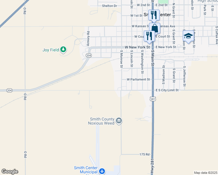 map of restaurants, bars, coffee shops, grocery stores, and more near in Smith Center