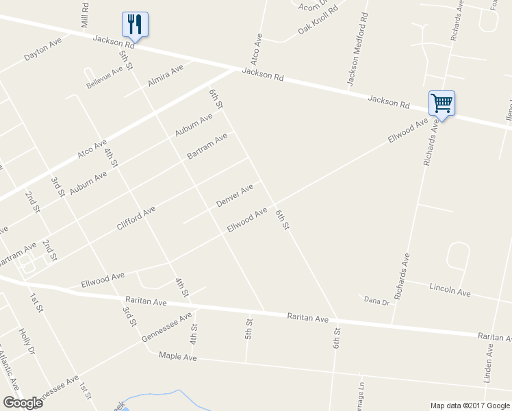 map of restaurants, bars, coffee shops, grocery stores, and more near 2341 Ellwood Avenue in Atco