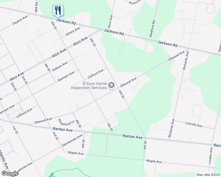 map of restaurants, bars, coffee shops, grocery stores, and more near 2341 Ellwood Avenue in Atco