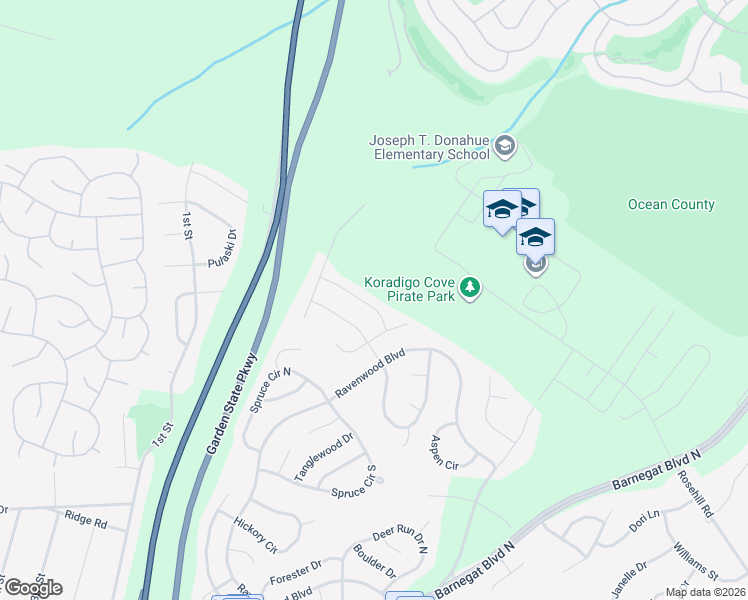 map of restaurants, bars, coffee shops, grocery stores, and more near 10 Lilac Lane in Barnegat Township