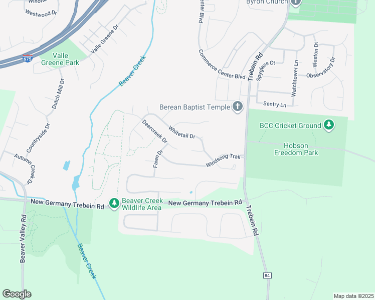 map of restaurants, bars, coffee shops, grocery stores, and more near 1133 Buck Court in Fairborn