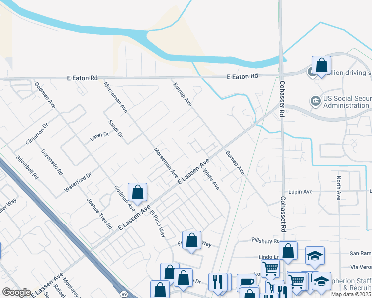 map of restaurants, bars, coffee shops, grocery stores, and more near 2884 Jolyn Way in Chico