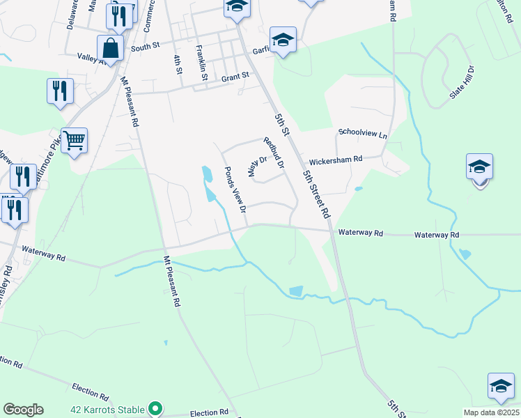 map of restaurants, bars, coffee shops, grocery stores, and more near 210 White Oak Drive in Oxford