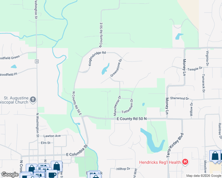 map of restaurants, bars, coffee shops, grocery stores, and more near 556 East 50 North in Danville