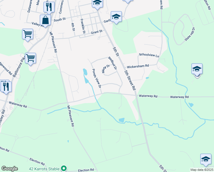 map of restaurants, bars, coffee shops, grocery stores, and more near 210 White Oak Drive in Oxford
