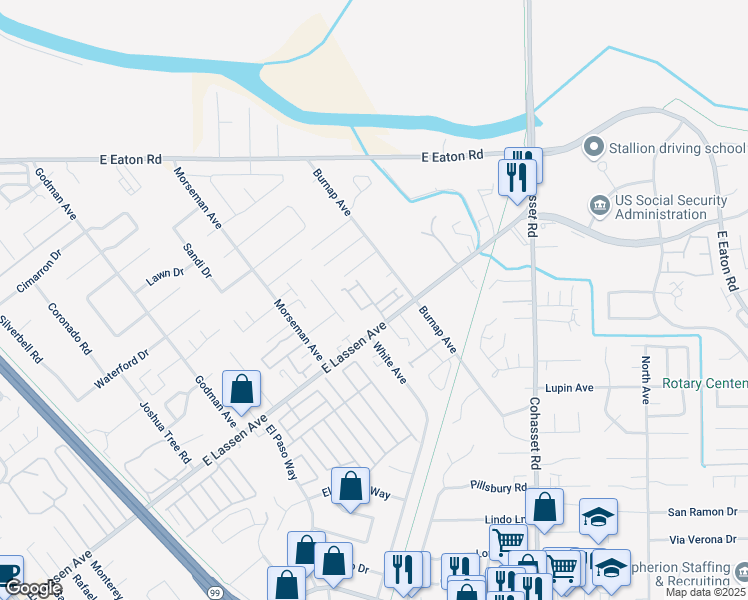 map of restaurants, bars, coffee shops, grocery stores, and more near in Chico