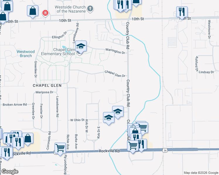 map of restaurants, bars, coffee shops, grocery stores, and more near 399 Nottinghill Court in Indianapolis