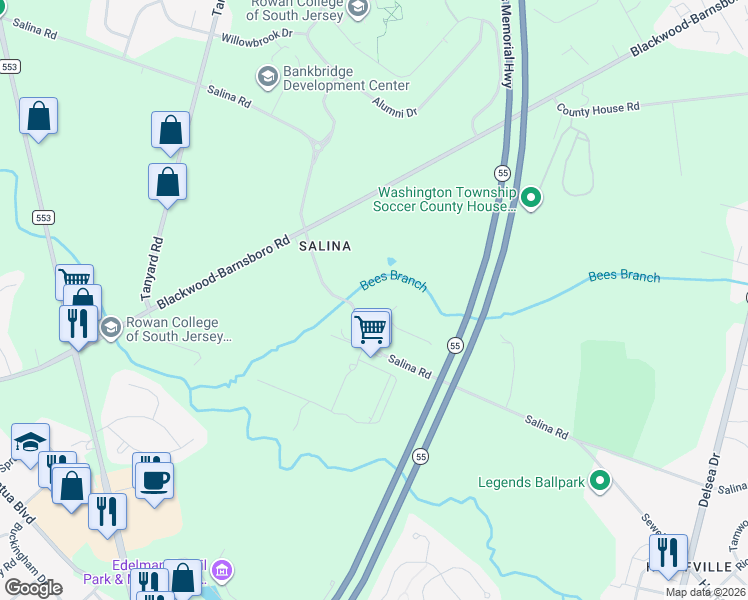 map of restaurants, bars, coffee shops, grocery stores, and more near 3 Kenneth Ct in Washington Township