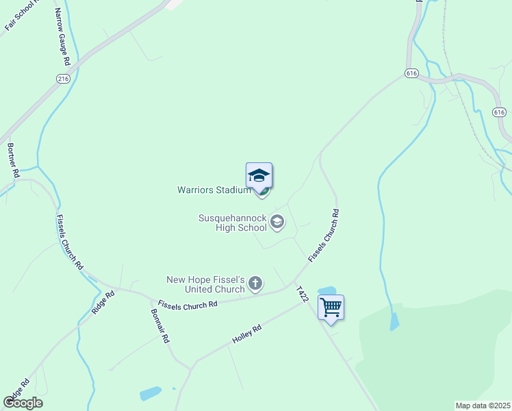 map of restaurants, bars, coffee shops, grocery stores, and more near 3280 Fissels Church Road in Glen Rock