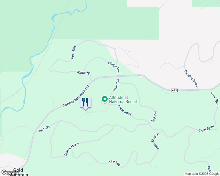 map of restaurants, bars, coffee shops, grocery stores, and more near 1430 Great Spirit in Portola