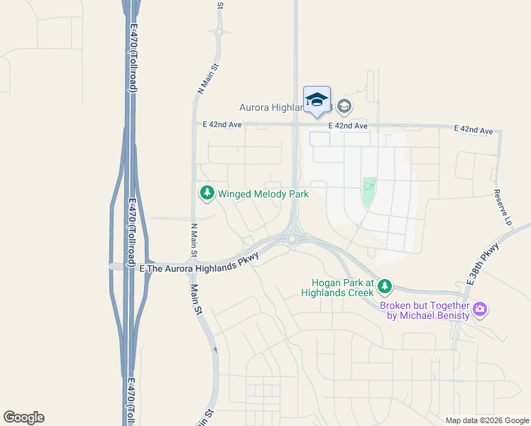 map of restaurants, bars, coffee shops, grocery stores, and more near 3458-3708 Gun Club Road in Aurora