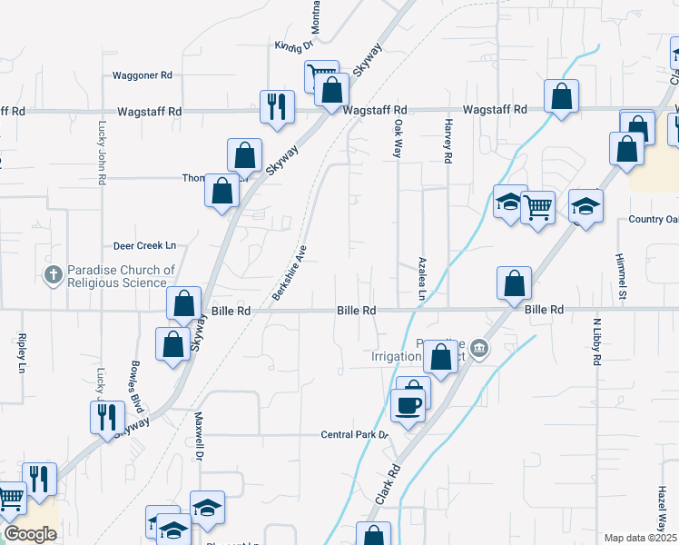 map of restaurants, bars, coffee shops, grocery stores, and more near 6218 Forgotten Way in Paradise
