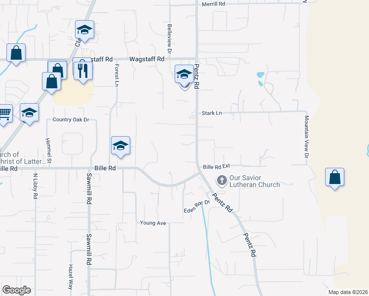 map of restaurants, bars, coffee shops, grocery stores, and more near 1610 Graystone Court in Paradise