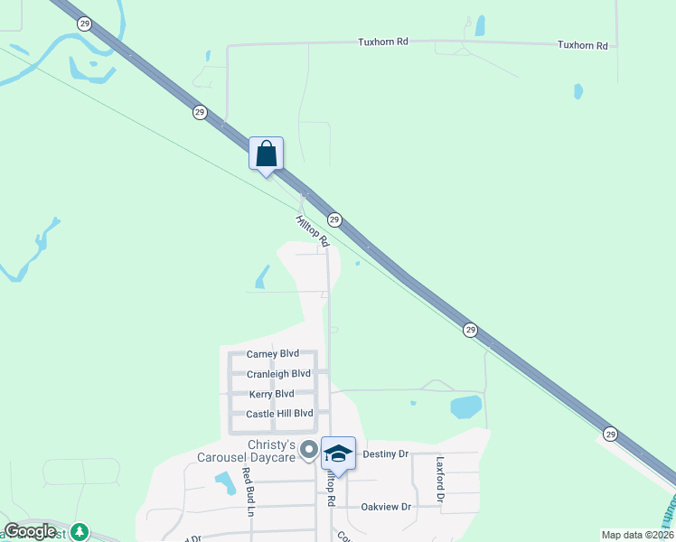 map of restaurants, bars, coffee shops, grocery stores, and more near 2610 Hilltop Road in Springfield