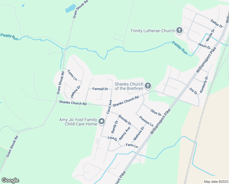 map of restaurants, bars, coffee shops, grocery stores, and more near 11806 Carol Avenue in Greencastle
