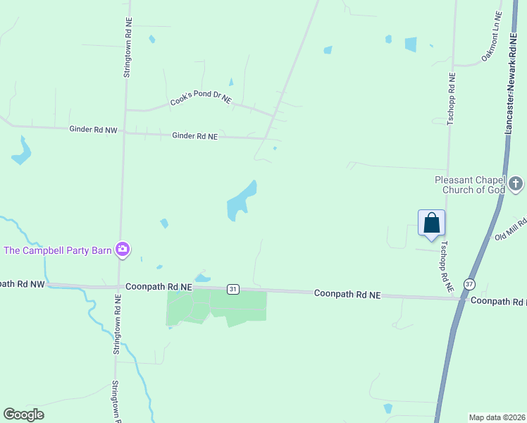 map of restaurants, bars, coffee shops, grocery stores, and more near 3401 Tschopp Road Northeast in Lancaster