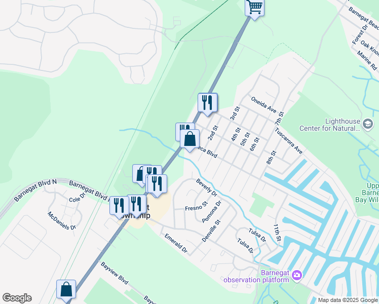 map of restaurants, bars, coffee shops, grocery stores, and more near 290 Route 9 in Ocean Township