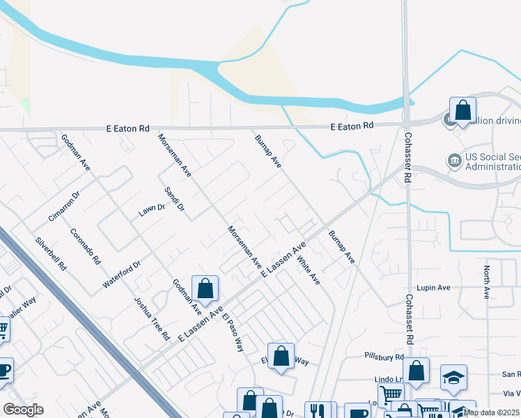map of restaurants, bars, coffee shops, grocery stores, and more near 2940 Jolyn Way in Chico