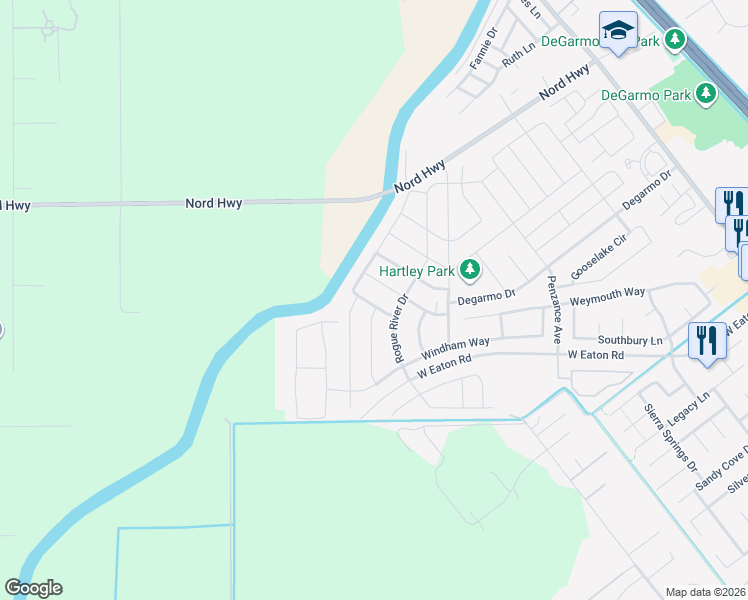 map of restaurants, bars, coffee shops, grocery stores, and more near 726 Niles Canyon Lane in Chico