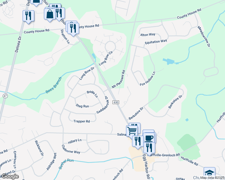 map of restaurants, bars, coffee shops, grocery stores, and more near 232 Egg Harbor Road in Washington Township
