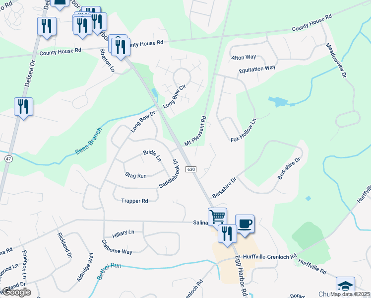 map of restaurants, bars, coffee shops, grocery stores, and more near 232 Egg Harbor Road in Washington Township