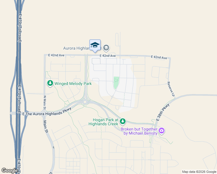 map of restaurants, bars, coffee shops, grocery stores, and more near 3880 Eaton Park Street in Aurora