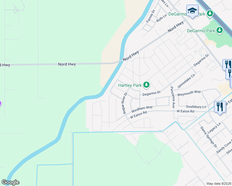 map of restaurants, bars, coffee shops, grocery stores, and more near 730 Niles Canyon Lane in Chico
