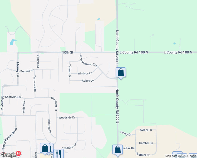 map of restaurants, bars, coffee shops, grocery stores, and more near 1942 Abbey Lane in Danville