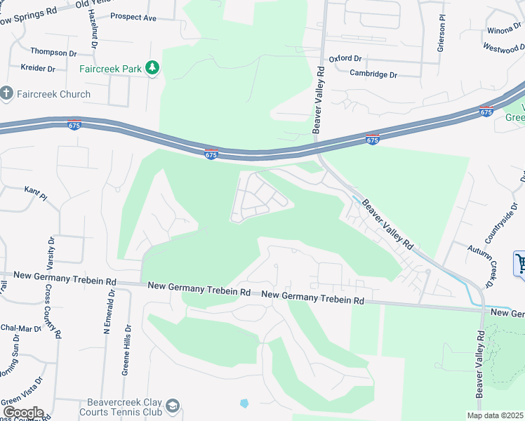 map of restaurants, bars, coffee shops, grocery stores, and more near 2570 Gleneagles Road in Fairborn