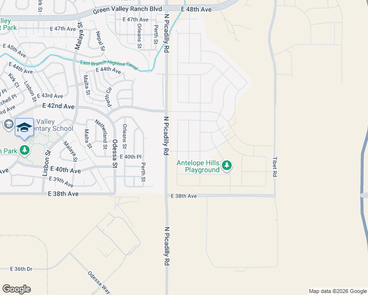 map of restaurants, bars, coffee shops, grocery stores, and more near 3804-4086 Picadilly Road in Denver