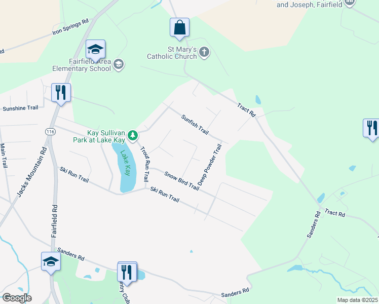 map of restaurants, bars, coffee shops, grocery stores, and more near 11 Snow Plow Trail in Fairfield
