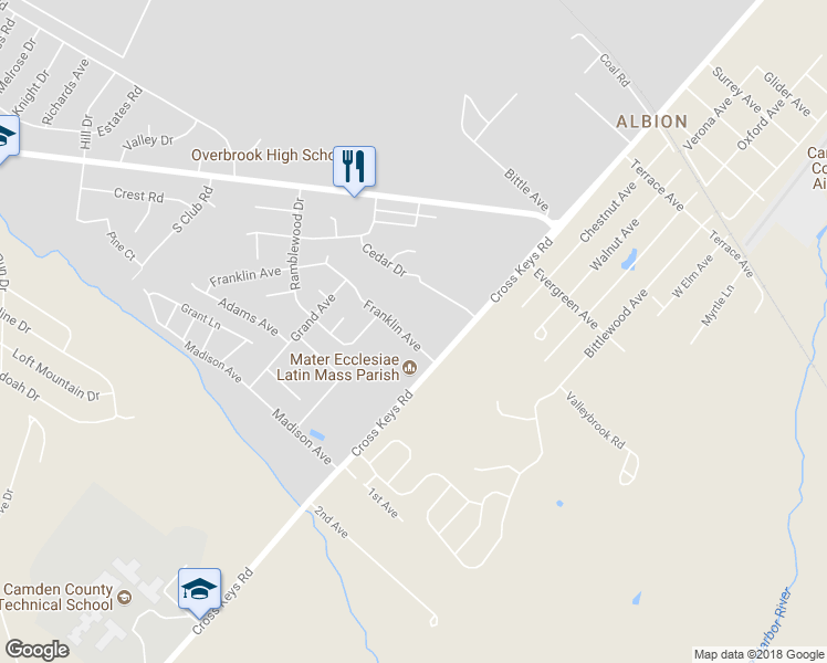 map of restaurants, bars, coffee shops, grocery stores, and more near 10 Franklin Avenue in Berlin