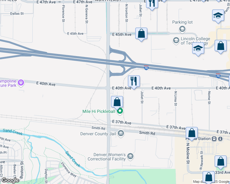 map of restaurants, bars, coffee shops, grocery stores, and more near 3992 Havana Street in Denver