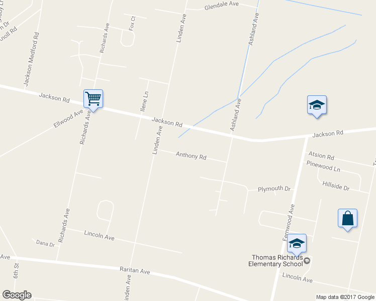 map of restaurants, bars, coffee shops, grocery stores, and more near 832 Anthony Road in Atco