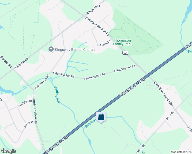 map of restaurants, bars, coffee shops, grocery stores, and more near 62 East Rattling Run Road in Mickleton