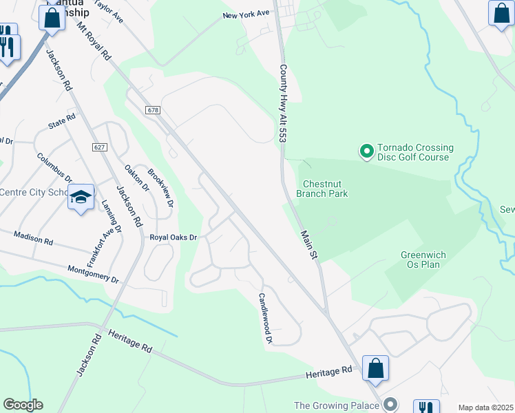 map of restaurants, bars, coffee shops, grocery stores, and more near 455 Mount Royal Road in Gloucester County