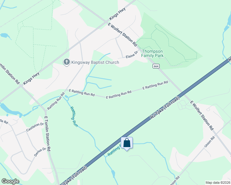 map of restaurants, bars, coffee shops, grocery stores, and more near 62 East Rattling Run Road in East Greenwich Township
