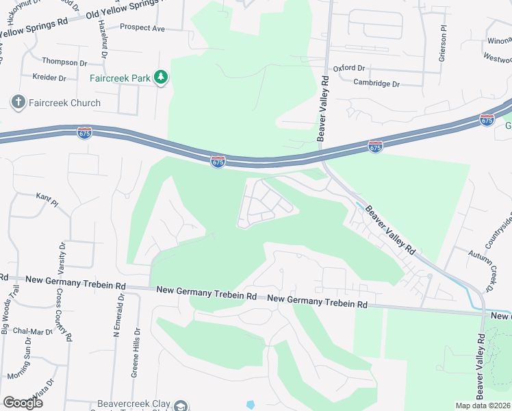 map of restaurants, bars, coffee shops, grocery stores, and more near 2555 Royal Lytham Drive in Fairborn