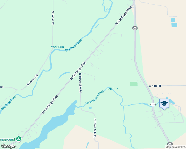 map of restaurants, bars, coffee shops, grocery stores, and more near 3 North 3 Mile Road in Carthage