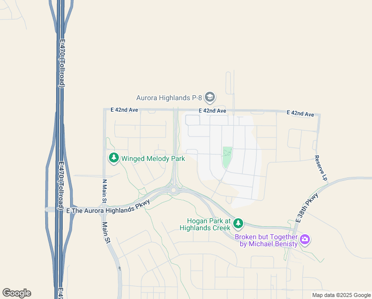 map of restaurants, bars, coffee shops, grocery stores, and more near 24193 East 39th Avenue in Aurora