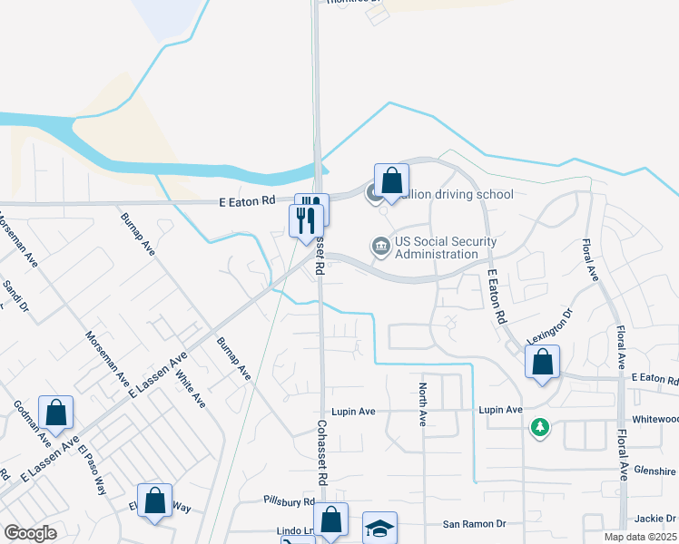map of restaurants, bars, coffee shops, grocery stores, and more near in Chico
