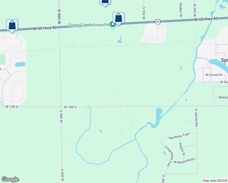 map of restaurants, bars, coffee shops, grocery stores, and more near 1002 South Country Lane in Greenfield