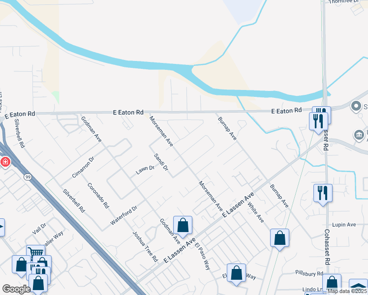 map of restaurants, bars, coffee shops, grocery stores, and more near 914 Netters Circle in Chico