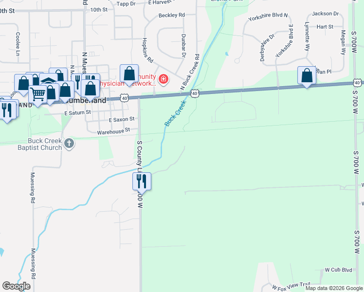 map of restaurants, bars, coffee shops, grocery stores, and more near 883 South 800 West in Indianapolis