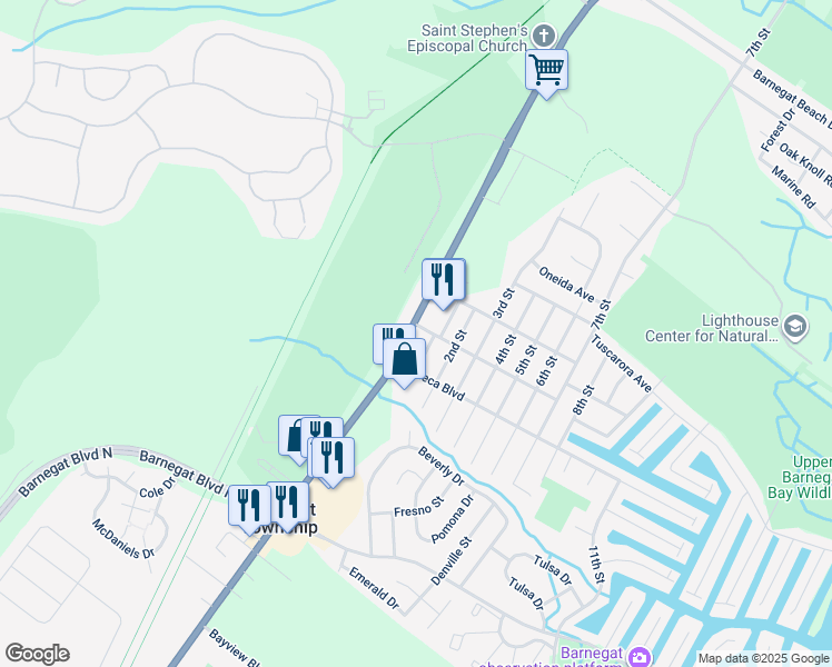 map of restaurants, bars, coffee shops, grocery stores, and more near 304 U.S. 9 in Ocean Township