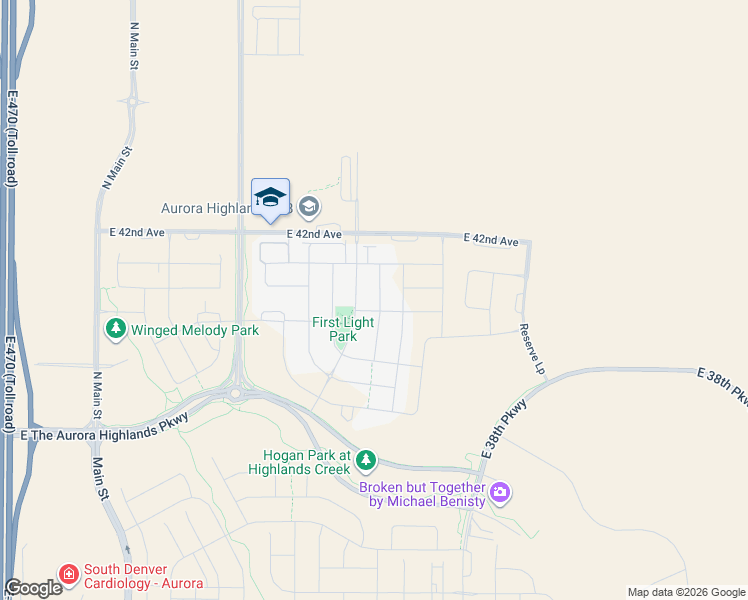 map of restaurants, bars, coffee shops, grocery stores, and more near Harvest Road in Aurora