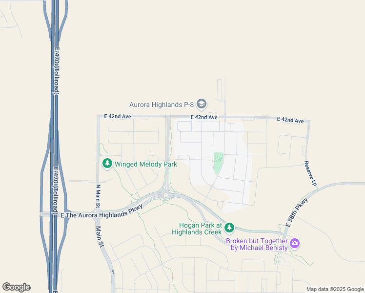map of restaurants, bars, coffee shops, grocery stores, and more near 24242 East 40th Avenue in Denver